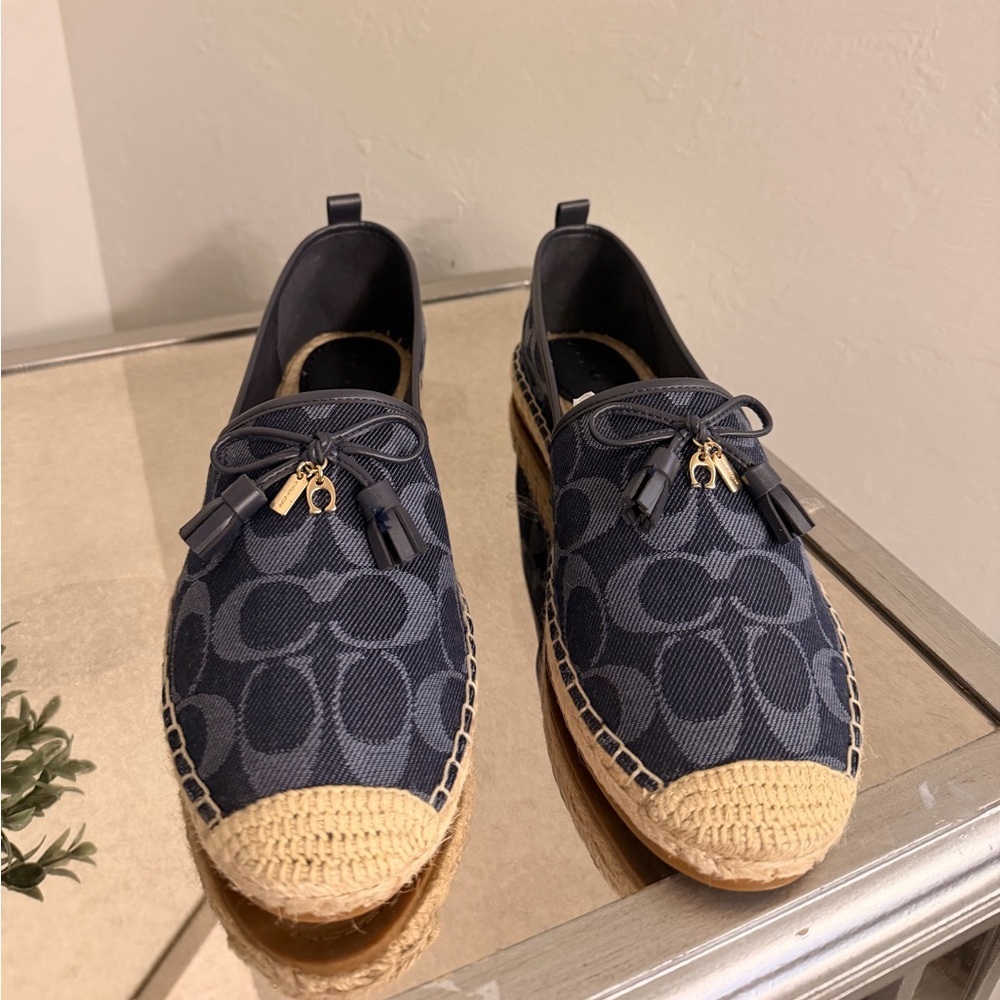 COACH Women's Carson Espadrilles in Signature Denim Size 11